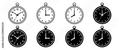 Canvas-taulu Collection of Clock Icons, Time Measurement Tools