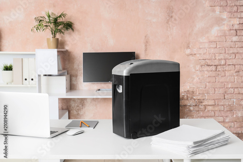Shredder with documents and...
