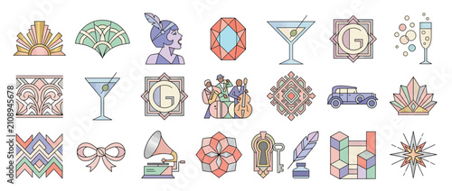 Art Deco Icons Collection: Vintage Glamour and Style