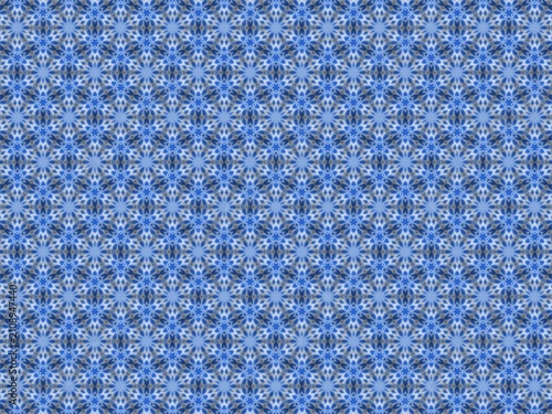Fotografie Blue geometric pattern repeats across the entire frame