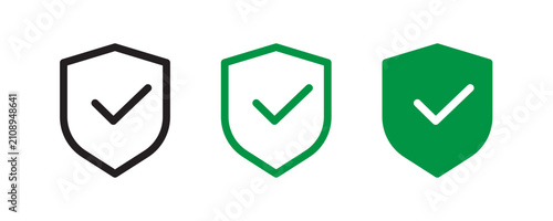 Shield icon set represents online security data protection and privacy symbols