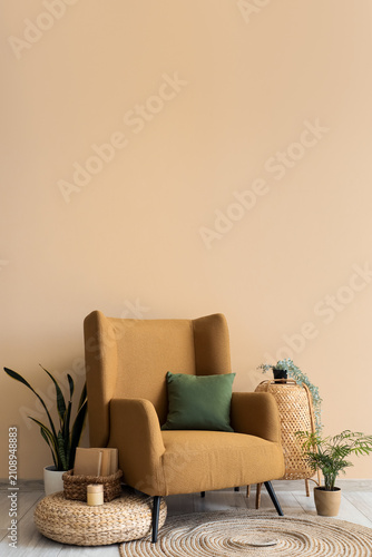 Armchair with cushion and h...