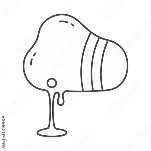 Abstract blob with dripping liquid and stripes