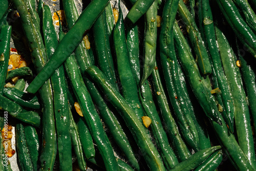 Tableau sur toile oily green beans sautéed with garlic
