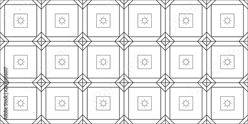 Seamless Abstract Geometric Monochrome Style Pattern Background