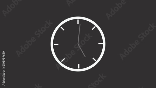 Clock trick isolated animation, Simple count down clock isolated without rim. Circle clock isolated animation, Analog counting down clock isolated 