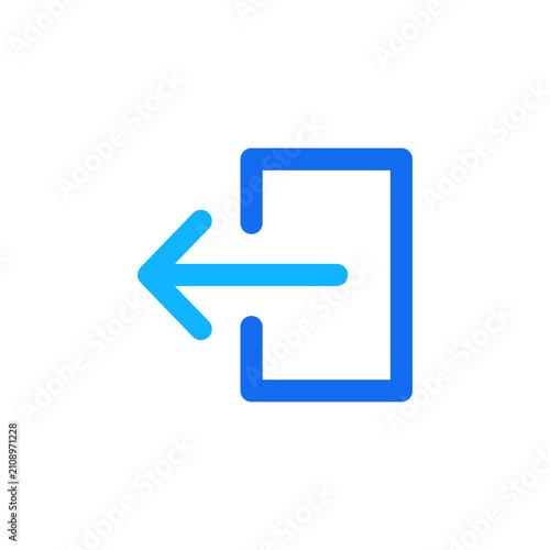 Logout blue flat icon in dual tone style symbol for account signout
