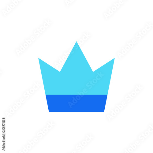 Membership Crown blue flat icon in dual tone style symbol for premium access