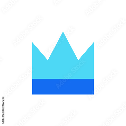 Membership Crown blue flat icon in dual tone style symbol for premium access