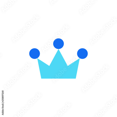 Membership Crown blue flat icon in dual tone style symbol for premium access