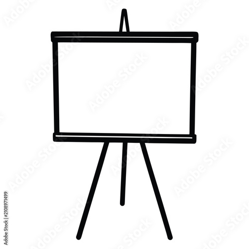 Empty artist easel on tripod stand