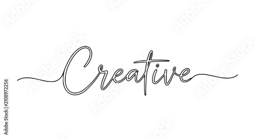 Bild auf Leinwand Creative word text calligraphy, single line drawing, minimalist design, inspirat