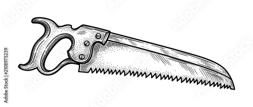 Konstfotografi Vintage Hand Saw Illustration