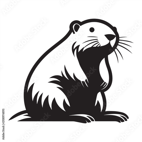 Bild auf Leinwand muskrat black vector logo
