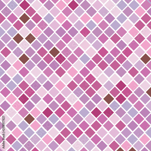 A vibrant digital design featuring a seamless pattern of small pink and purple squares creating a modern texture