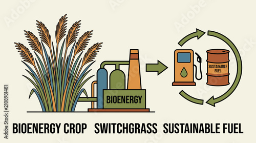 Tableau sur toile Bioenergy Crop Switchgrass Sustainable Fuel