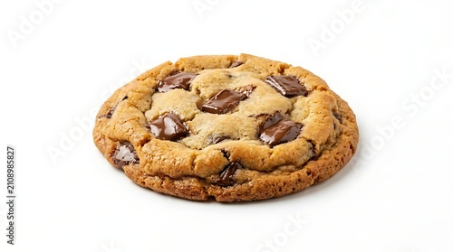 Delicious Homemade Chocolate Chip Cookie Isolated on White Background Perfect for Baking Blogs Food Photography and Sweet Treat Marketing