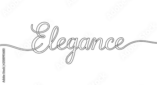 Valokuva Elegant word handwritten one line drawing, luxury, sophistication, white backgro