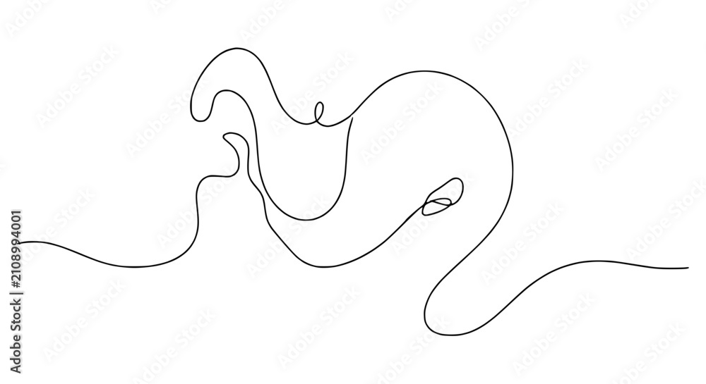 Obraz premium Continuous Line Drawing of an Abstract Elephant Silhouette