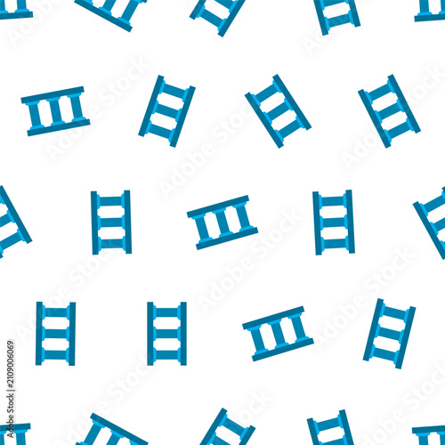 Fotografie Seamless Pattern of Blue Ladders on White Background.
