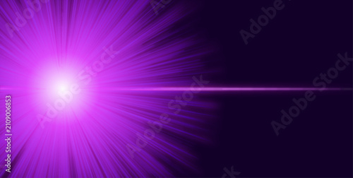 Photography Abstract Purple Light Burst Background with Glowing Lens Flare and Radiant Energ