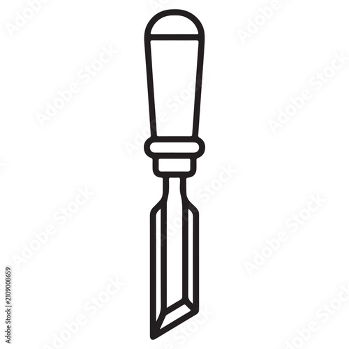 Chisel Outline Icon Woodworking Tool for Ui Ux App Web Design