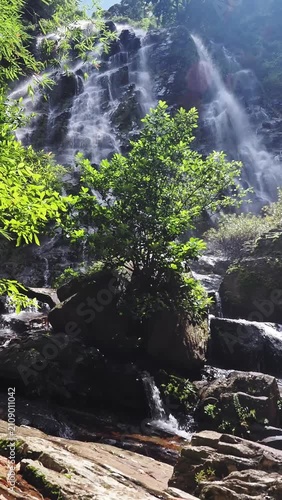 Sairung la-ong dao waterfall is acclaimed as one of the largest and most magnificent waterfalls hidden deep within the forests of the south, located in kapoe district, ranong province, thailand.