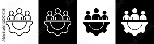Fotografie Managerial white and black icon set design