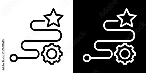 Operational Tactics Icon Set White Line Style Collection