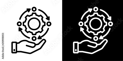 Change Management Icon Set White Line Style Collection