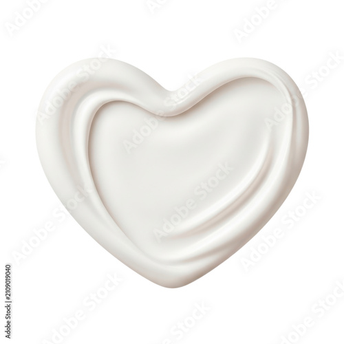 A smooth, white, heart-shaped soap bar with a glossy finish and soft, flowing curves against a clean white background