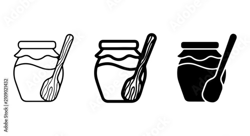 Obraz na płótnie Honey Jar Icons, Sweet Food Vector Set, Natural Sweetener Graphic Elements
