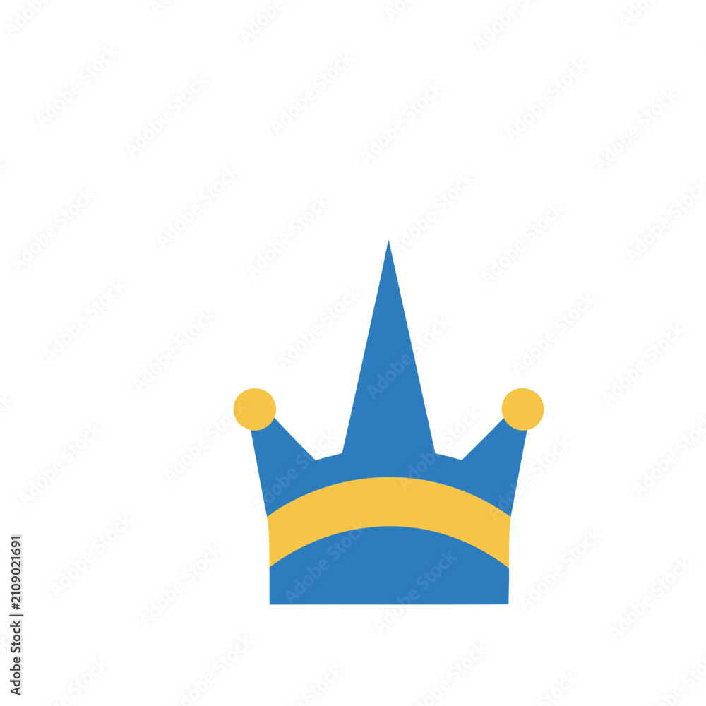Fototapeta premium Blue and yellow crown icon
