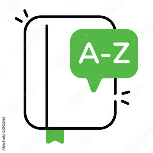 A unique design icon of dictionary