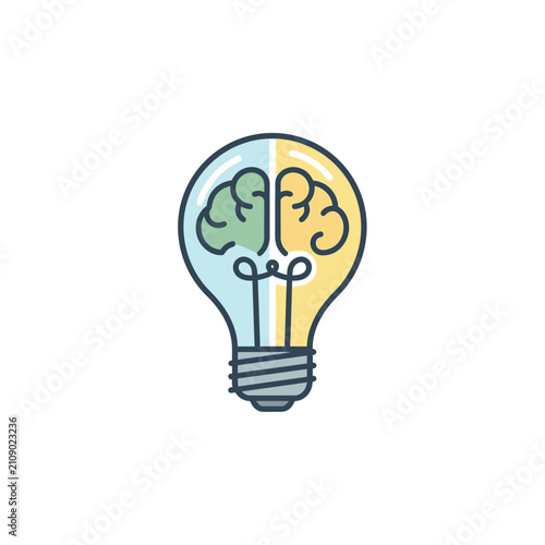Creative Brain Lightbulb Icon
