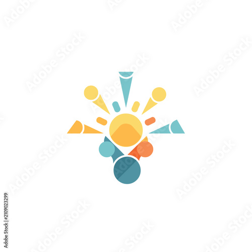 Abstract Colorful Lightbulb Logo for Innovation and Teamwork