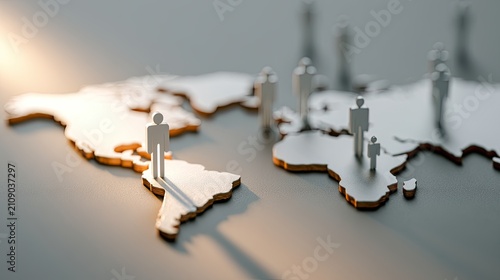 Global Business Connections and Human Resources Spread Across Continents.