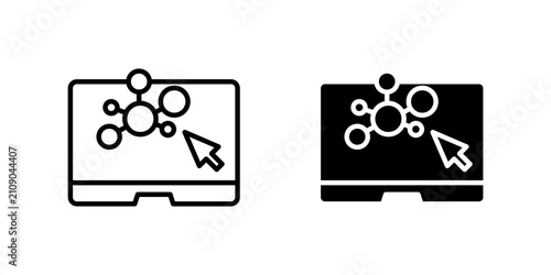 Foto Bioinformatics Laptop Display dual style icon set