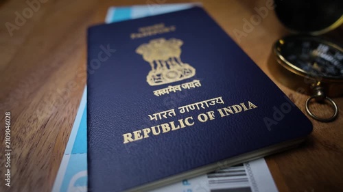 Indian Passport Representing International Travel and Official
