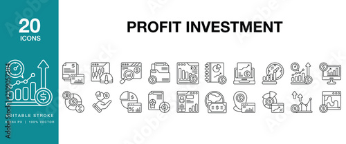 Bild auf Leinwand Profit Investment icon set