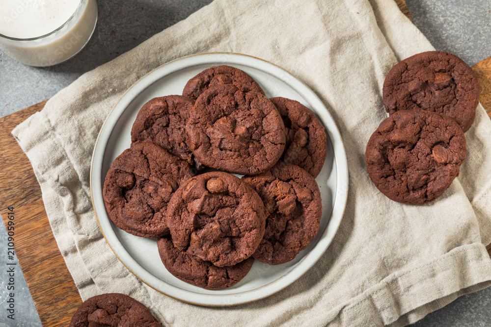 Fototapeta premium Homemade Double Chocolate Chip Cookies