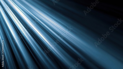 Abstract light rays in blue tones creating dramatic energy and motion