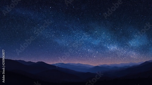 Night sky milky way over mountain range astronomy landscape photography