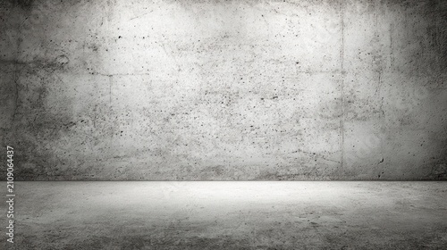 Abstract concrete wall and floor backdrop with dramatic overhead lighting