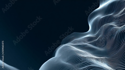 Elegant abstract wave lines creating futuristic technology and scientific background