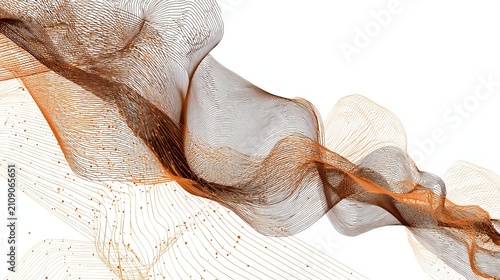 Elegant abstract wave lines creating futuristic technology and scientific background