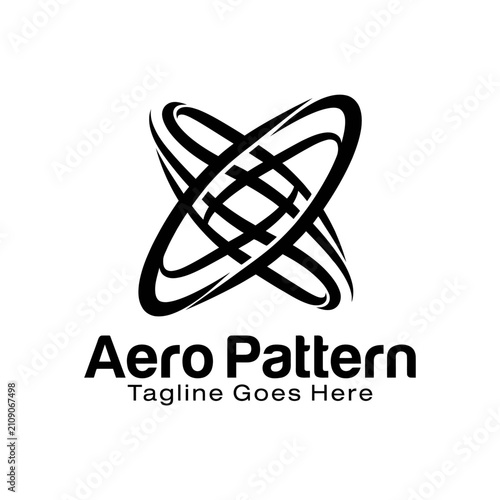 Modern geometric symbol ideal for engineering, science, or physics-related brands.