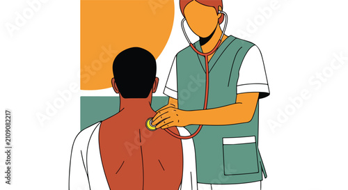 Doctor examining patient with stethoscope