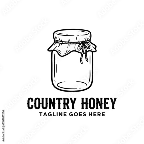 Vintage style jar icon with twine detail representing natural produce.