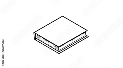Canvastavla Isometric closed hardcover book icon.